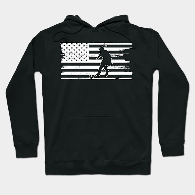 Hockey Girl USA American Flag Hoodie by SinBle